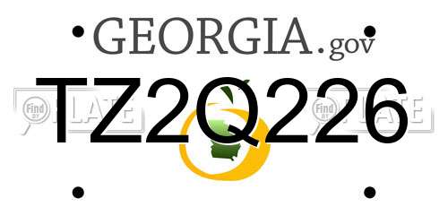 TZ2Q226 Georgia License Plate