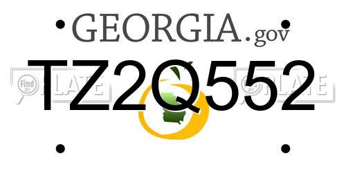 TZ2Q552 Georgia License Plate