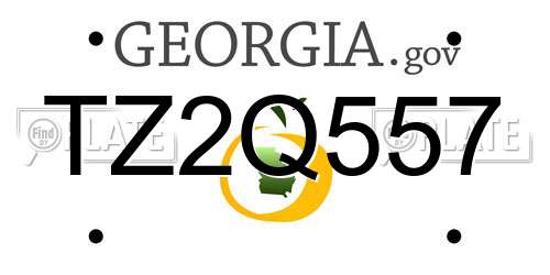 TZ2Q557 Georgia License Plate