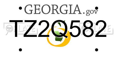 TZ2Q582 Georgia License Plate