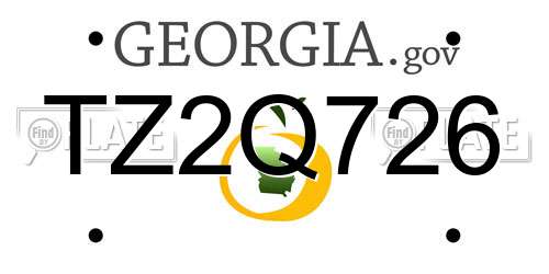 TZ2Q726 Georgia License Plate