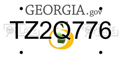 TZ2Q776 Georgia License Plate