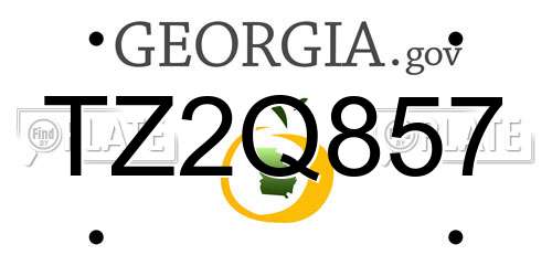 TZ2Q857 Georgia License Plate