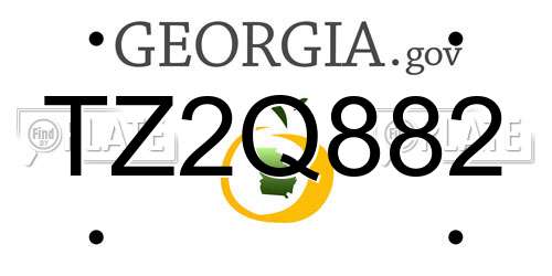 TZ2Q882 Georgia License Plate