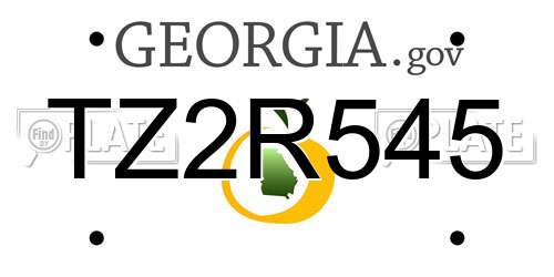 TZ2R545 Georgia License Plate