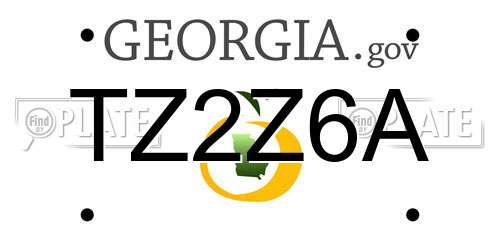 TZ2Z6A Georgia License Plate