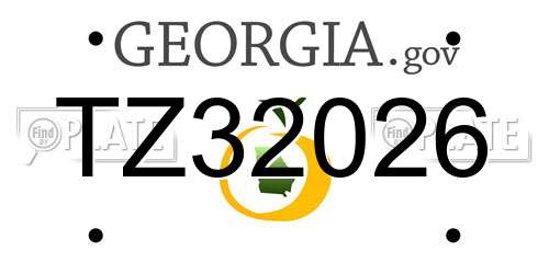 TZ32026 Georgia License Plate
