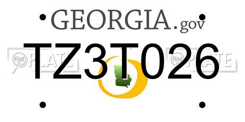 TZ3T026 Georgia License Plate
