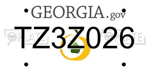 TZ3Z026 Georgia License Plate