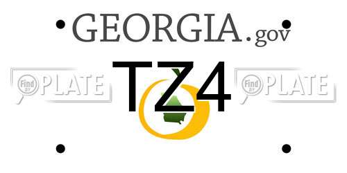 TZ4 Georgia License Plate