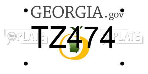 TZ474 Georgia License Plate