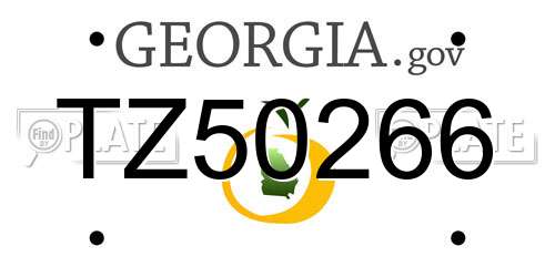 TZ50266 Georgia License Plate