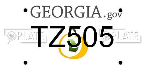 TZ505 Georgia License Plate