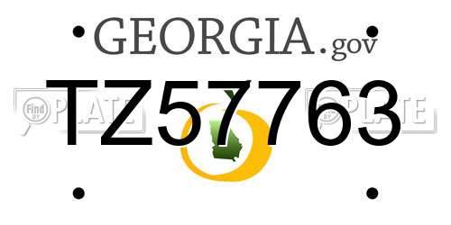 TZ57763 Georgia License Plate
