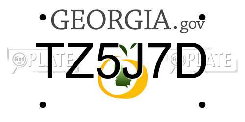 TZ5J7D Georgia License Plate
