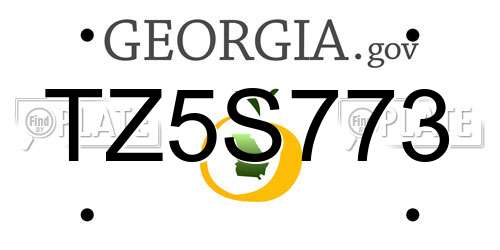 TZ5S773 Georgia License Plate