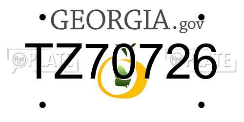 TZ70726 Georgia License Plate