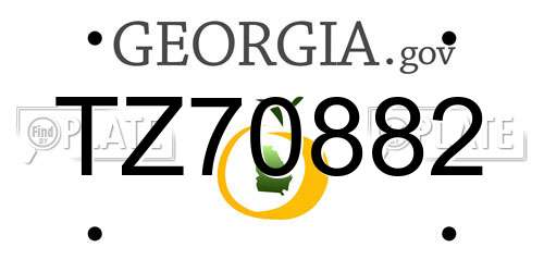 TZ70882 Georgia License Plate