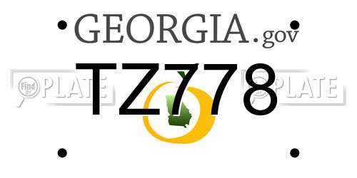 TZ778 Georgia License Plate