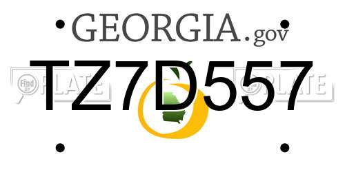 TZ7D557 Georgia License Plate