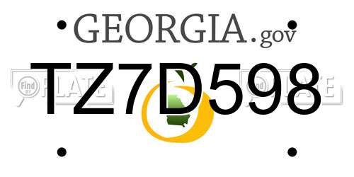 TZ7D598 Georgia License Plate