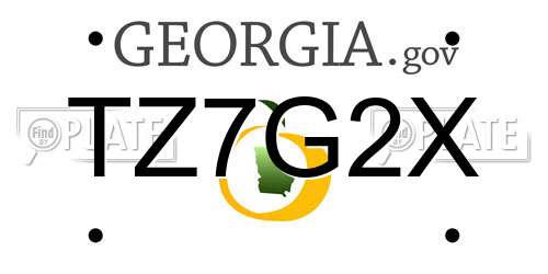TZ7G2X Georgia License Plate