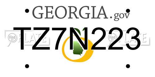 TZ7N223 Georgia License Plate