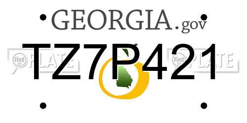 TZ7P421 Georgia License Plate