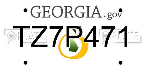 TZ7P471 Georgia License Plate