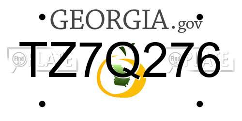 TZ7Q276 Georgia License Plate