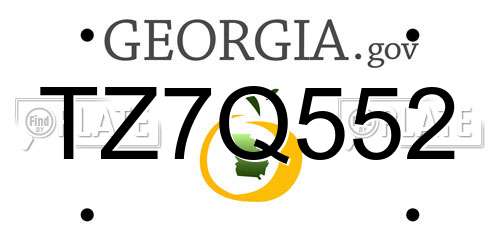 TZ7Q552 Georgia License Plate