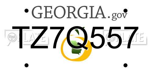TZ7Q557 Georgia License Plate