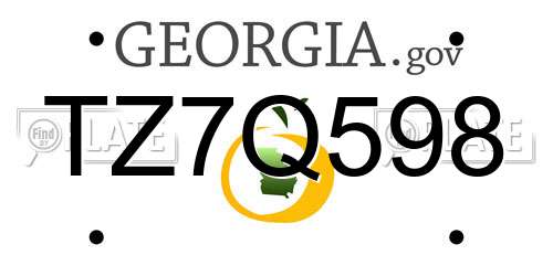 TZ7Q598 Georgia License Plate