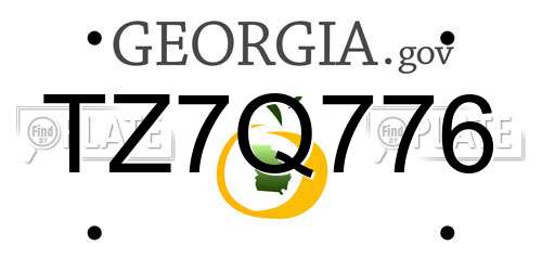 TZ7Q776 Georgia License Plate