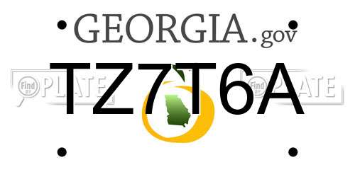 TZ7T6A Georgia License Plate