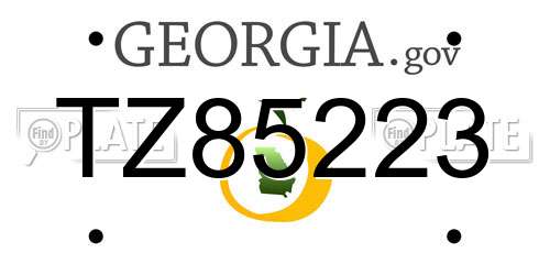 TZ85223 Georgia License Plate