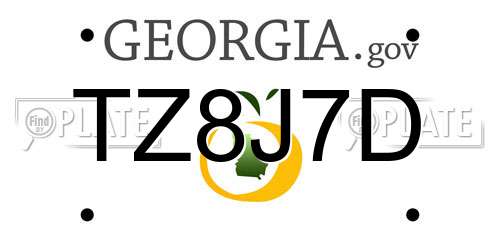 TZ8J7D Georgia License Plate
