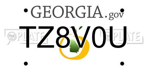 TZ8V0U Georgia License Plate