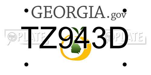 TZ943D Georgia License Plate