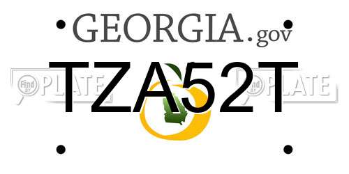TZA52T Georgia License Plate