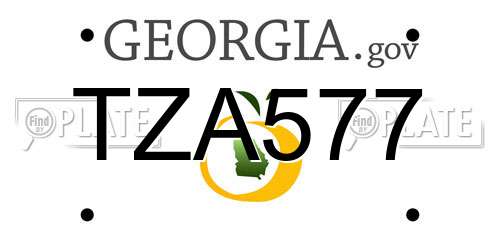 TZA577 Georgia License Plate