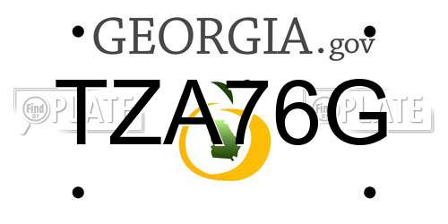 TZA76G Georgia License Plate