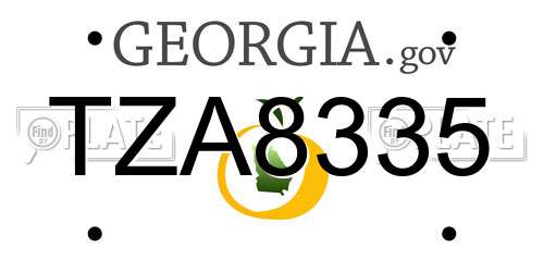 TZA8335 Georgia License Plate