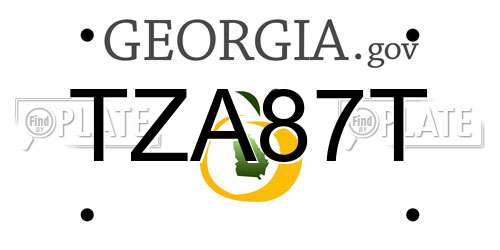 TZA87T Georgia License Plate