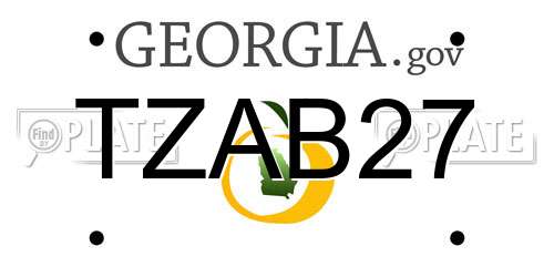 TZAB27 Georgia License Plate