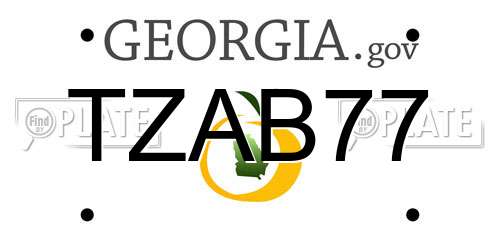 TZAB77 Georgia License Plate