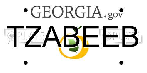 TZABEEB Georgia License Plate