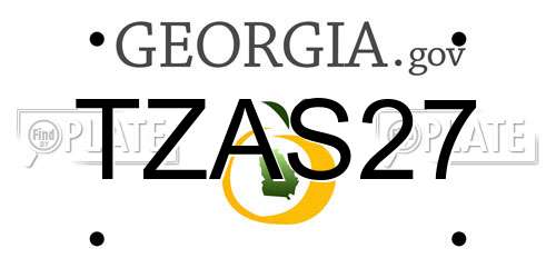 TZAS27 Georgia License Plate
