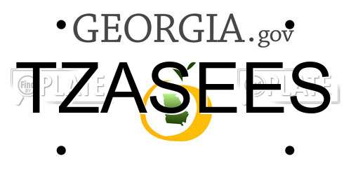 TZASEES Georgia License Plate