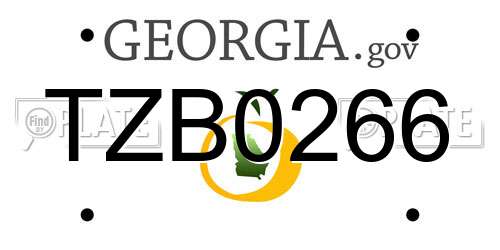 TZB0266 Georgia License Plate